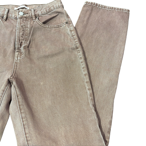 PacSun Acid Peach Pink Wash Dad Button Fly Jeans Cut Women's Size 25 - Picture 4 of 12